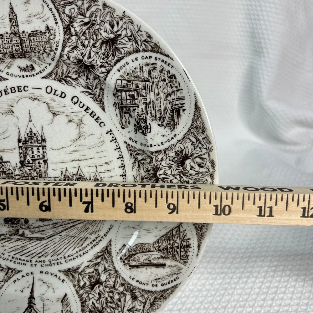 Wood & Sons Le Vieux Quebec Old Quebec Brown Transferware Ironstone Plate 10in